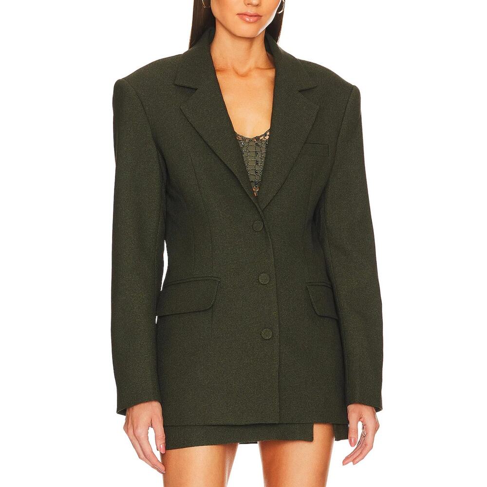 Aya Muse X Revolve Oversized Blazer Suit Jacket Olive Green Size Small